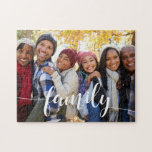 Overlay-foto voor script legpuzzel<br><div class="desc">Pas deze fotopuzzel met een favoriete horizontale of landschapsgeoriënteerde familiefoto aan,  met "familie"die over als tekstbekleding in het witte schrijven van het calligrafische manuscript wordt geknipt.</div>