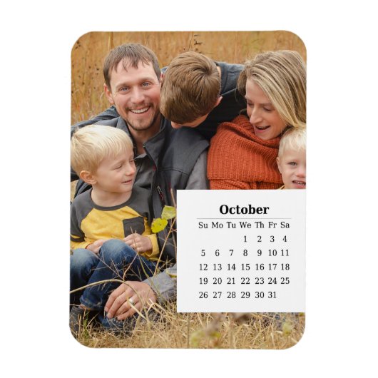 Overlay Kalender oktober 2025 Magneet (Verticaal)