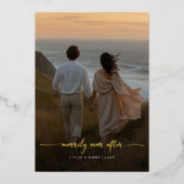 Overlay Kliffoto Bruidspaar Gelukkig Getrouwd Trou Folie Feestdagenkaart (Voorkant)