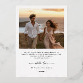 Overlay Kliffoto Bruidspaar Gelukkig Getrouwd Trou Folie Feestdagenkaart (Achterkant)