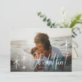 Overlay Lettering Oh wat een leuke vakantiefotokaa Feestdagenkaart (Staand voorkant)