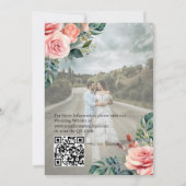 Overlay Portret Afbeelding Foto QR Rozen bruiloft Kaart (Achterkant)