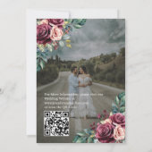 Overlay Portret Afbeelding Foto QR Rozen bruiloft Kaart (Achterkant)