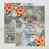 Overlay Portret Afbeelding Foto QR Tropische bruil Kaart (Voorkant / Achterkant)