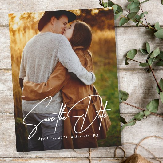 Overlay Save the Date Photo Announding Briefkaart