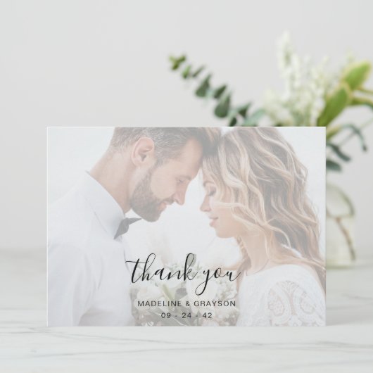 Overlay Script Twee Foto Trouw Trouwkaart Bedankkaart (Staand voorkant)