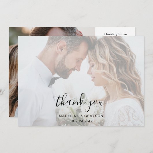 Overlay Script Twee Foto Trouw Trouwkaart Bedankkaart (Voorkant / Achterkant)