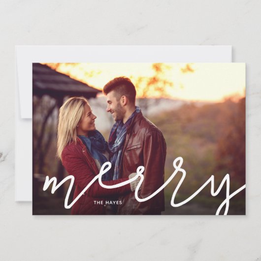 Overlay van de Foto Merry Script Feestdagenkaart (Voorkant)