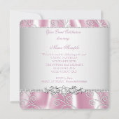 Overlay van Elegant Pink Silver Lace Diamond Kaart (Achterkant)