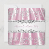 Overlay van Elegant Pink Silver Lace Diamond Kaart (Voorkant)