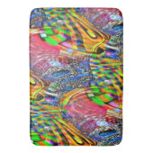 Overlay van heldere levendige kleuren op een ruwe  badmat (Voorkant Verticaal)