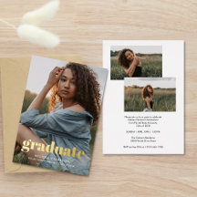 Overlay Vetgedrukt Goud Typography Foto's Afstuder