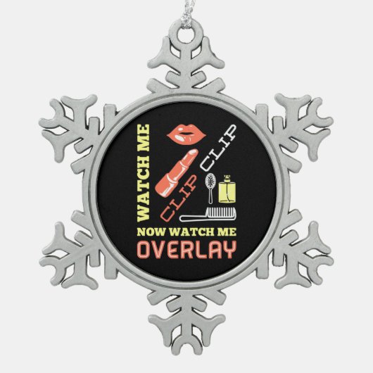 Overlay voor nagelkunstenaar bekijken tin sneeuwvlok ornament (Voorkant)