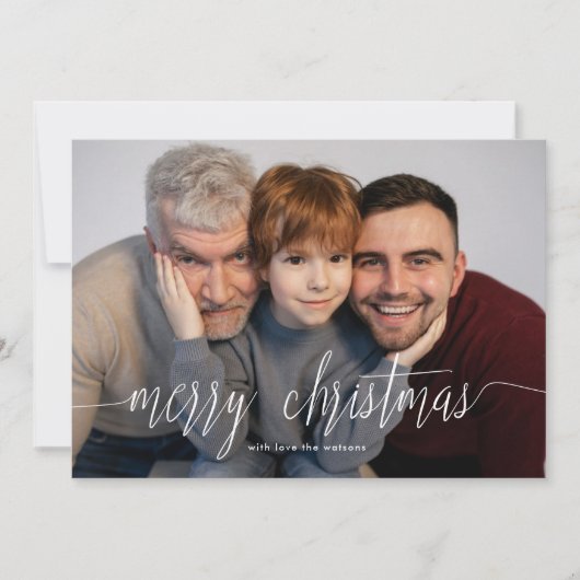 Overlay White Merry Kerstfeestdag — Fotokaart Feestdagenkaart (Voorkant)