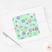 Overlayer Flowers Vierkante Sticker (Envelop)