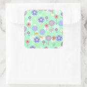 Overlayer Flowers Vierkante Sticker (Tas)