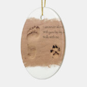 Overleden hond in liefhebbende geheugenvoetafdrukk keramisch ornament (Links)