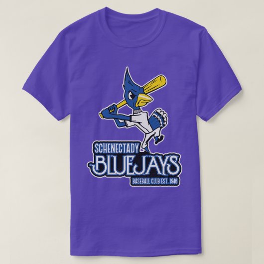 Overleden Schenectady Bluejays Baseball Team T-shirt (Design voorkant)
