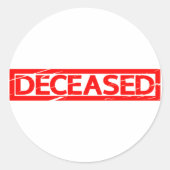 Overleden stempel ronde sticker (Voorkant)