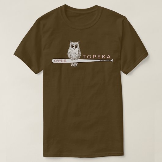 Overleden Topeka Uilen Minor League Baseball 1952 T-shirt (Design voorkant)
