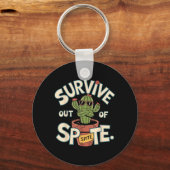 Overleef uit pure koppigheid Funny Cool Cactus Ret Sleutelhanger (Voorkant)