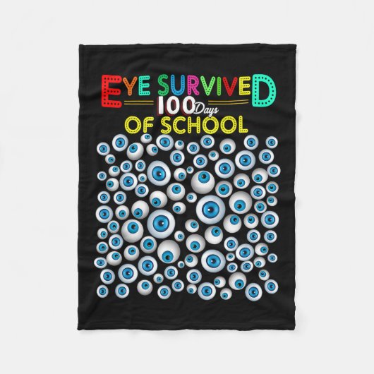 Overleefde 100 dagen van de Kinder schoolleraar Fleece Deken (Voorkant)