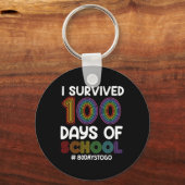 overleefde 100 dagen van de school 80 dagen naar d sleutelhanger (Voorkant)