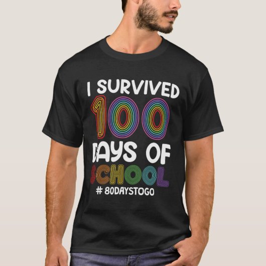 overleefde 100 dagen van de school 80 dagen naar d t-shirt (Voorkant)