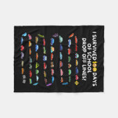 Overleefde 100 dagen van school drop off lijnen - fleece deken (Voorkant (Horizontaal))
