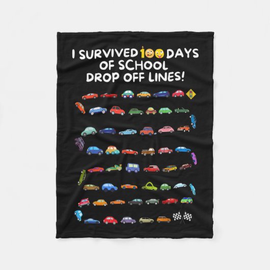 Overleefde 100 dagen van school drop off lijnen - fleece deken (Voorkant)