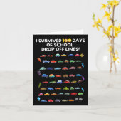 Overleefde 100 dagen van school drop off lijnen -  kaart (Gele Bloem)