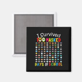 Overleefde 100 gemaskerde dagen van school 100 Fun Magneet (Voorkant / Achterkant)