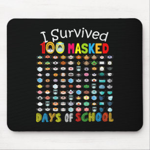 Overleefde 100 gemaskerde dagen van school 100 Fun Muismat