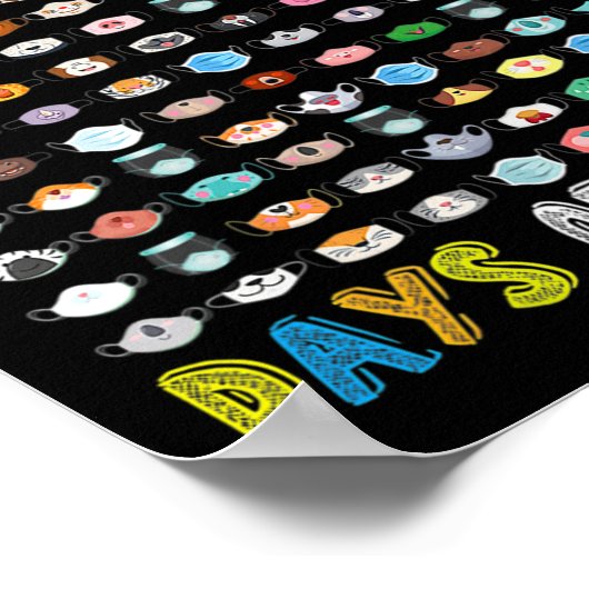 Overleefde 100 gemaskerde dagen van school 100 Fun Poster (Hoek)