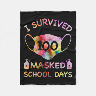 Overleefde 100 gemaskerde schooldagen voor leraren fleece deken