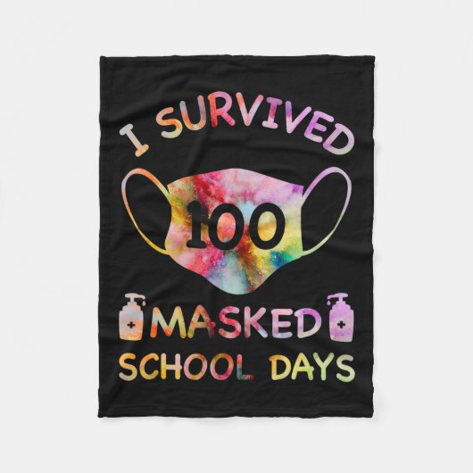 Overleefde 100 gemaskerde schooldagen voor leraren fleece deken (Voorkant)