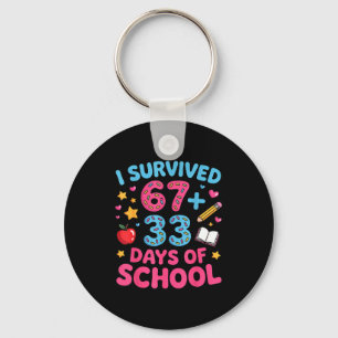 Overleefde 67 + 33 dag school grappig 6 7 leraar sleutelhanger