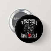 Overleefde de weduwe maker hartaanval hartziekten ronde button 5,7 cm (Voorkant /achterkant)