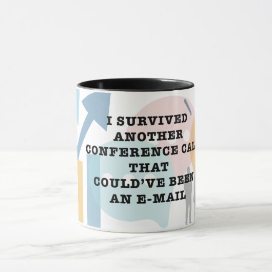 Overleefde een andere conference call Mok (Midden)