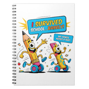 Overleefde Klas Potlood Dut Humor Notitieboek