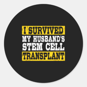 Overleefde stamceltransplantatie van echtgenoot ronde sticker