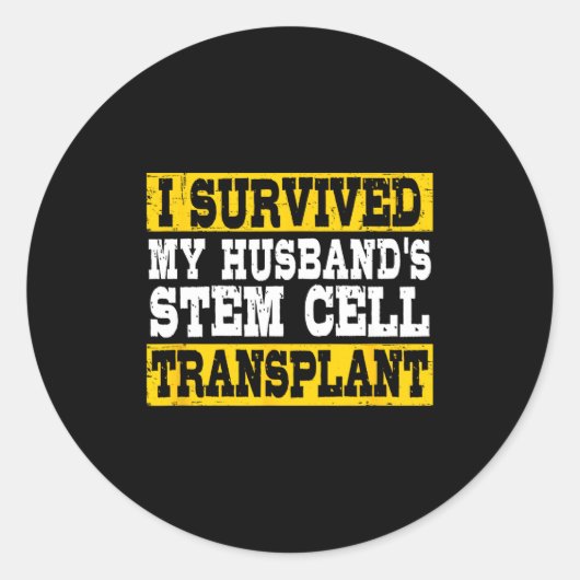 Overleefde stamceltransplantatie van echtgenoot ronde sticker (Voorkant)