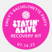 Overleven Disco Bachelorette Herstel Ronde Sticker (Voorkant)