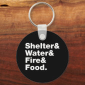 Overleven (Onderdak & Water & Vuur & Voedsel) Sleu Sleutelhanger (Voorkant)