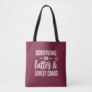Overleven op Koffie en Lieflijke Chaos Tote Bag