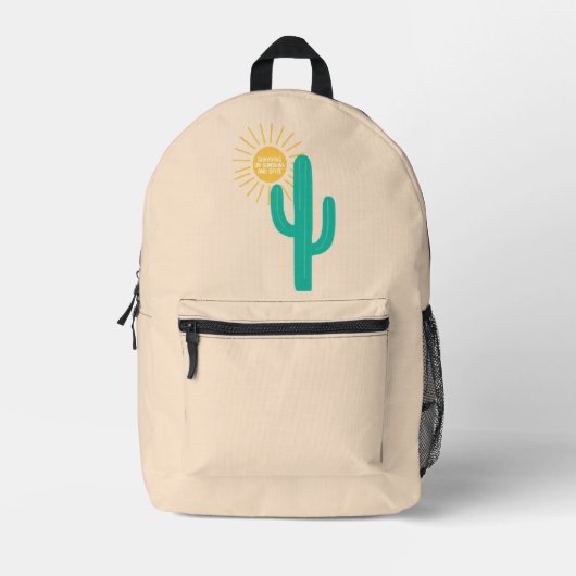 Overleven op zonneschijn en spit bedrukte rugzak (Voorkant)