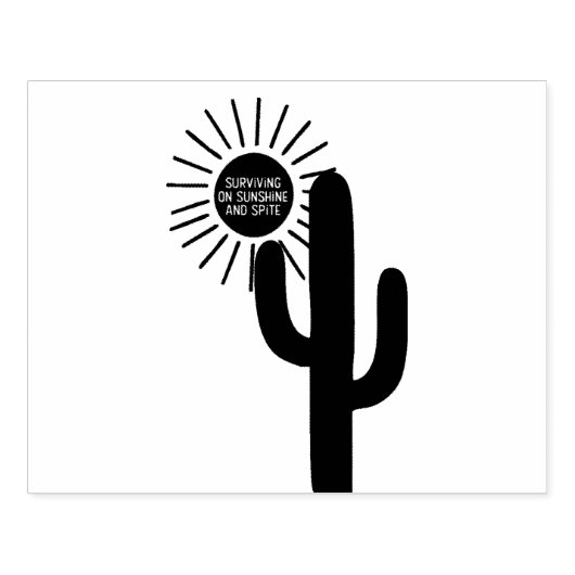 Overleven op zonneschijn en spit rubberstempel (Afrduk)