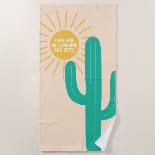 Overleven op zonneschijn en spit strandlaken (Voorkant)