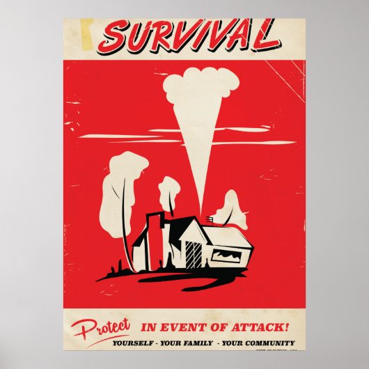 Overleven - Oude atomaire veiligheidsposter Poster (Voorkant)