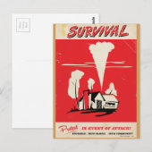 Overleven - Oude atoomveiligheids poster Briefkaart (Voorkant / Achterkant)